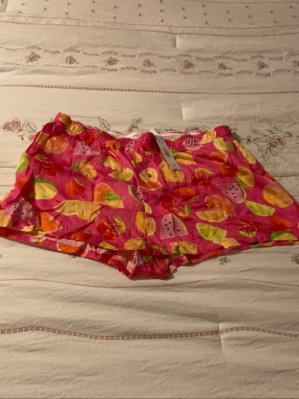 PINK Victoria's Secret Pink Fruit-Print High Waist Lounge Shorts